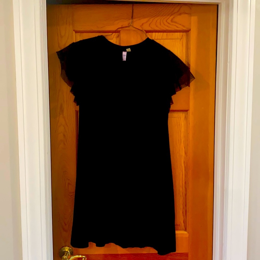 Black Short Sleeve Mini Dress